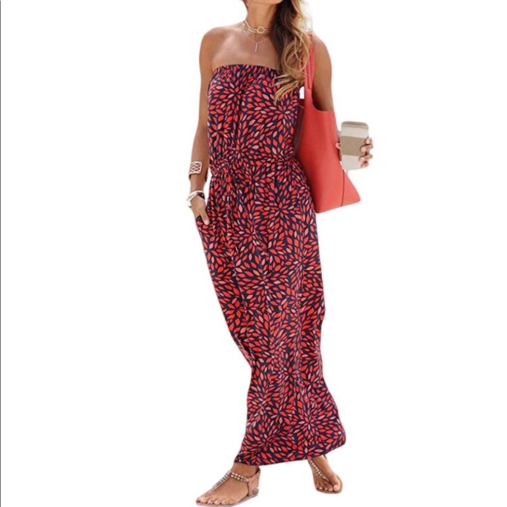 Strapless maxi dress